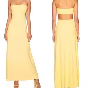 NWT Susana Monaco Tube Top Maxi Dress Lemon Zest Size Medium